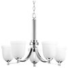 Topsail Collection Five-Light Chandelier, Polished Chrome
