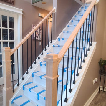 Sleek Metal & Wood Railing