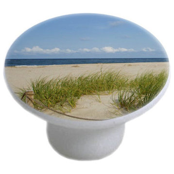 Grassy Beach Ceramic Cabinet Drawer Knob