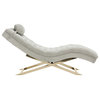 Monroe Chaise With Headrest Pillow Grey/Gold Safavieh