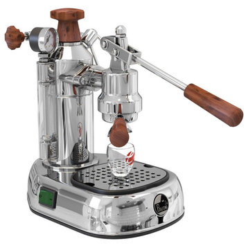 La Pavoni Professional 16 cup Espresso Machine, Chrome and Wood