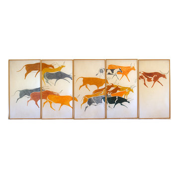 Mid-Century Modern Painting by Alex von Svoboda, 5 Panels, 1959