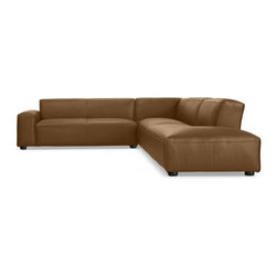 Crawford Leather Sectional by Interior Define in Tobacco - Sectional Sofas