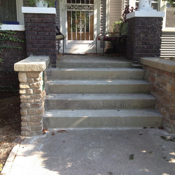 2014 - Steps with Stone work on the outside (With an inserted mailbox)