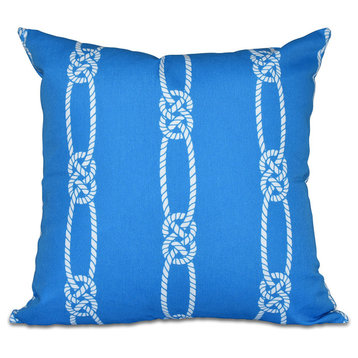 Tom Foolery, Stripe Print Pillow, Blue, 16"x16"