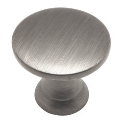 Cosmas - Cosmas 4545AS Antique Silver Cabinet Round Knob - 7/8" Diameter, Set of 5 - Cabinet And Drawer Knobs