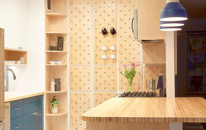Space-Saving Pegboard Boosts a Kitchen’s Storage and Style