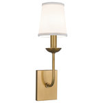 Norwell Lighting - Circa 1 Light Indoor Sconce (8141-AG-WS) - Norwell Lighting 8141-AG-WS Contemporary / Classic style 1 light Circa Sconce in Aged Brass finish with White Shade. Clean and simple with white shade, the timeless Circa sconce is ideal for illuminating contemporary transitional spaces. Light Bulb Data: 1 Incandescent 60 watt. Bulb included: No. Dimmable: yes.