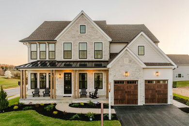 Example of a transitional exterior home design in Other