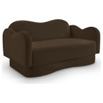 Meridian Furniture - Bloom Upholstered Loveseat, Brown, Velvet - Indulge in the allure of the Brown Velvet Bloom Loveseat by Meridian Furniture. Its captivating design and luxurious Brown Velvet elevate any space with effortless elegance. Crafted with precision and durability in mind, this stunning piece becomes the focal point of gatherings, fostering moments of connection and warmth. Embrace sophistication and style with the Bloom Loveseat, a testament to exquisite taste and timeless beauty.