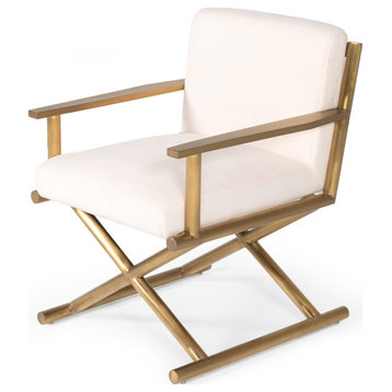 Modrest Provins Modern White Faux Fur Accent Chair