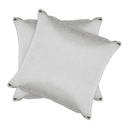 Lucas Velvet 2-Piece Decorative Pillow Set in Light Gray - Decorative Pillows