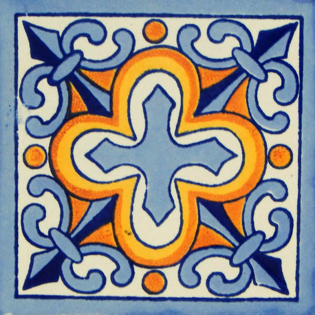 4"x4" Mexican Talavera Handmade Tiles, Set of 100