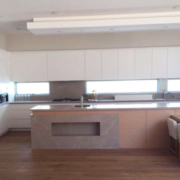 Minimalism Kitchen with Extended Island