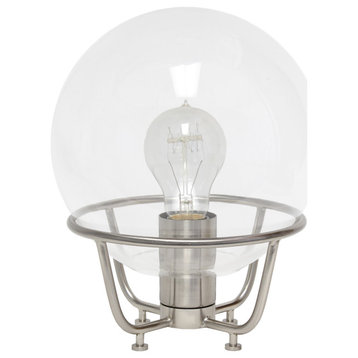 Elegant Designs Glass Crystal Ball Table Lamp, Brushed Nickel