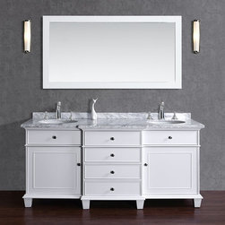 Adana 60 inch White Double Sink Bathroom Vanity Set - Bathroom Vanities And Sink Consoles