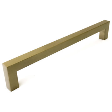 Square Bar Pull Cabinet Handle Gold Champagne Stainless 12 mm., 8"