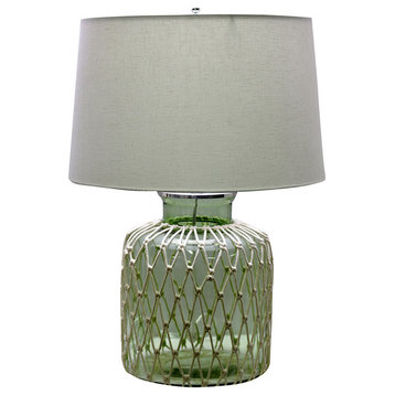 Green Jar Rope Table Lamp