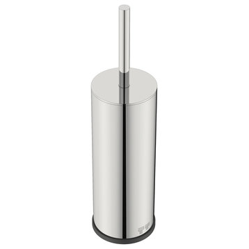 9136 Toilet Brush And Closed Holder, Polished Stainless Steel