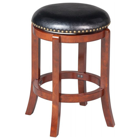 Cordova Backless Swivel Stool, Cherry