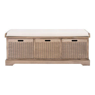 Zoe 3 Drawer/Cushion Storage Bench Sand - Tropical - Accent And Storage ...