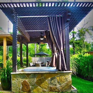 Pergola, Patio, Spa, and Landscape