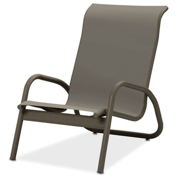 Gardenella Sling Stacking Poolside Chair, Textured Beachwood, Augustine Oyster