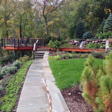 Back Deck and waterfall