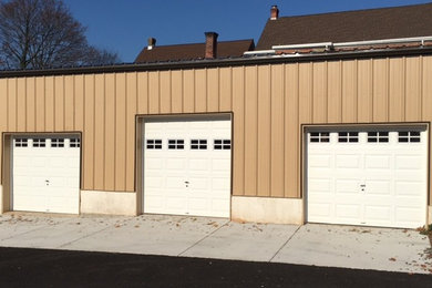 Example of a large minimalist detached garage workshop design in Philadelphia