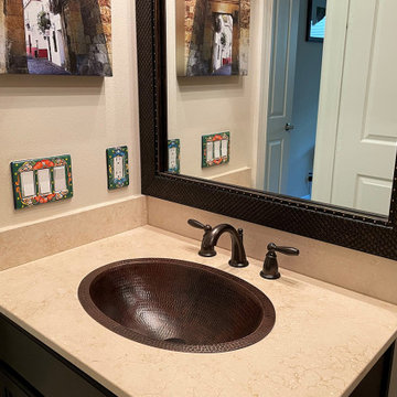 20" Master Bath Oval Under Counter Hammered Copper Bathroom Sink (LO20FDB)
