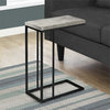 Accent Table C-shaped End Side Snack Living Room Bedroom Metal Grey