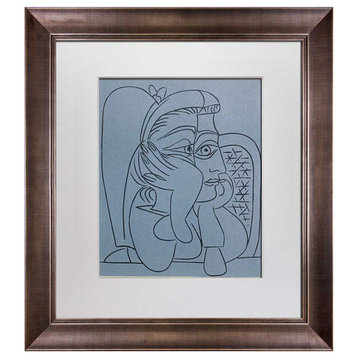Pablo Picasso LINOGRAVURE Ltd Edition - "Femme Accoudee" 1959 w/Frame
