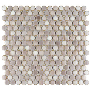 Hudson Penny Round Dove Grey Porcelain Floor and Wall Tile