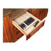 Rev-A-Shelf 4WKB-1 Trimmable Knife Block Insert With Divider, Wood, Maple