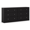 Home Square Engineered Wood 4pc Set of Chest Dresser and 2 Nightstands in Black