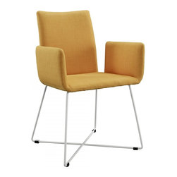 Lilou Yellow Fabric Dining Chair - Dining Chairs
