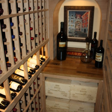 Double Deep Wood Case Storage Texas Home Wine Cellar Design