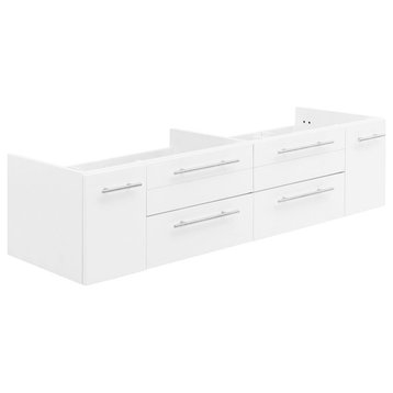 Fresca FCB6160-UNS-D Lucera 60" Double Wall Mounted Vanity - White