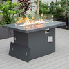 LeisureMod Chelsea Patio Aluminum Propane 44" Fire Pit Table, Black