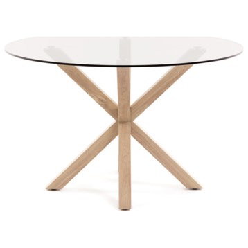 Round Glass Top Dining Table | La Forma Arya