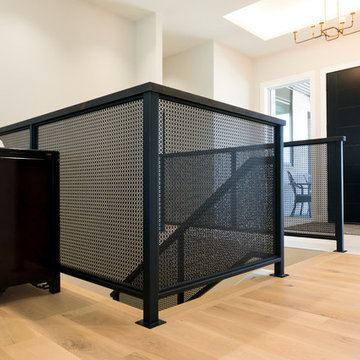 Oak Hand Rail + Perforated Steel Railing