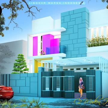 rumah modern minimalis 2 lantai sudut