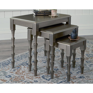 Larkendale Metallic Gray Accent Table, 3-Piece Set