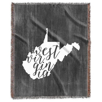 "Home State Typography, West Virginia" Woven Blanket 60"x80"