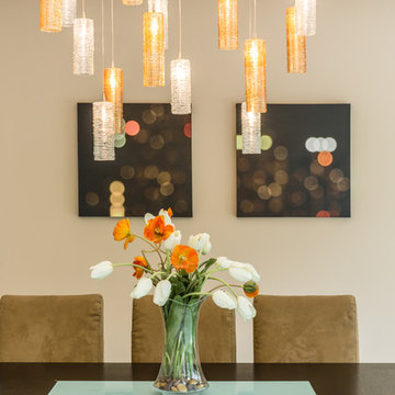 TAMAR | Dining Room Mult Pendant Light | Custom Dining Blown Glass Chandelier