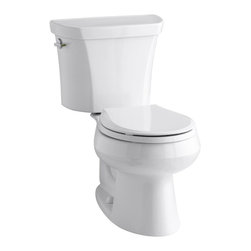 KOHLER K-3987-0 Wellworth Two-Piece Round-Front Dual-Flush Toilet with Class Fiv - Toilets