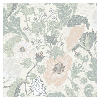 A-Street Prints 2948-33001 Anemone Grey Floral Wallpaper