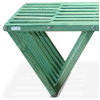 Bench Backless Modern Design Solid Wood 54"Lx21"Dx17H, Alligator Green