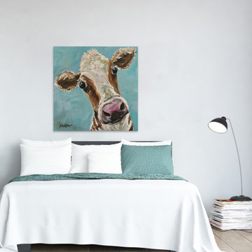 "Cow Miss Moo Moo" Painting Print on Wrapped Canvas