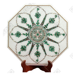 EMERALD FLOWER-MARBLE TILE - Tile Murals
